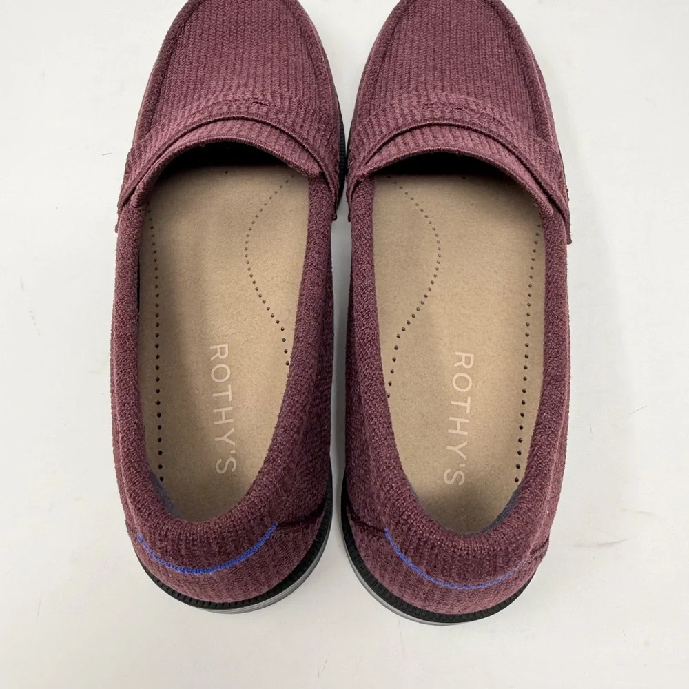 New Rothy's The ReVelvet Penny Loafer Revelvet Syrah Sz 9 - Picture 12 of 13